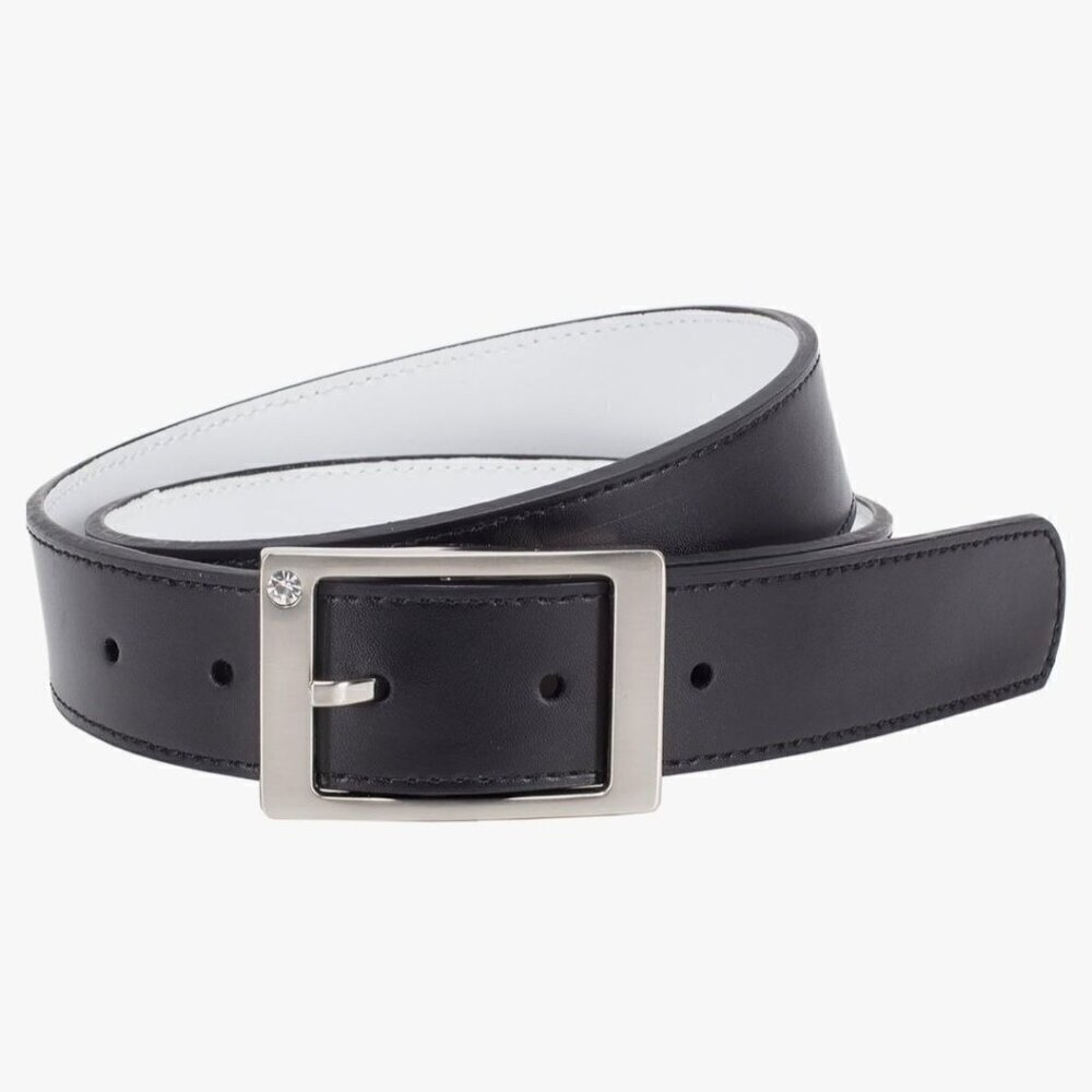 Nike Golf Black White Leather Reversible Belt Size L